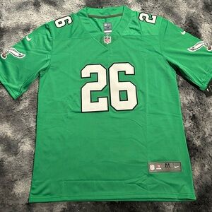 Philadelphia Eagles Saquon Barkley Kelly Green Throwback Jersey Size Medium